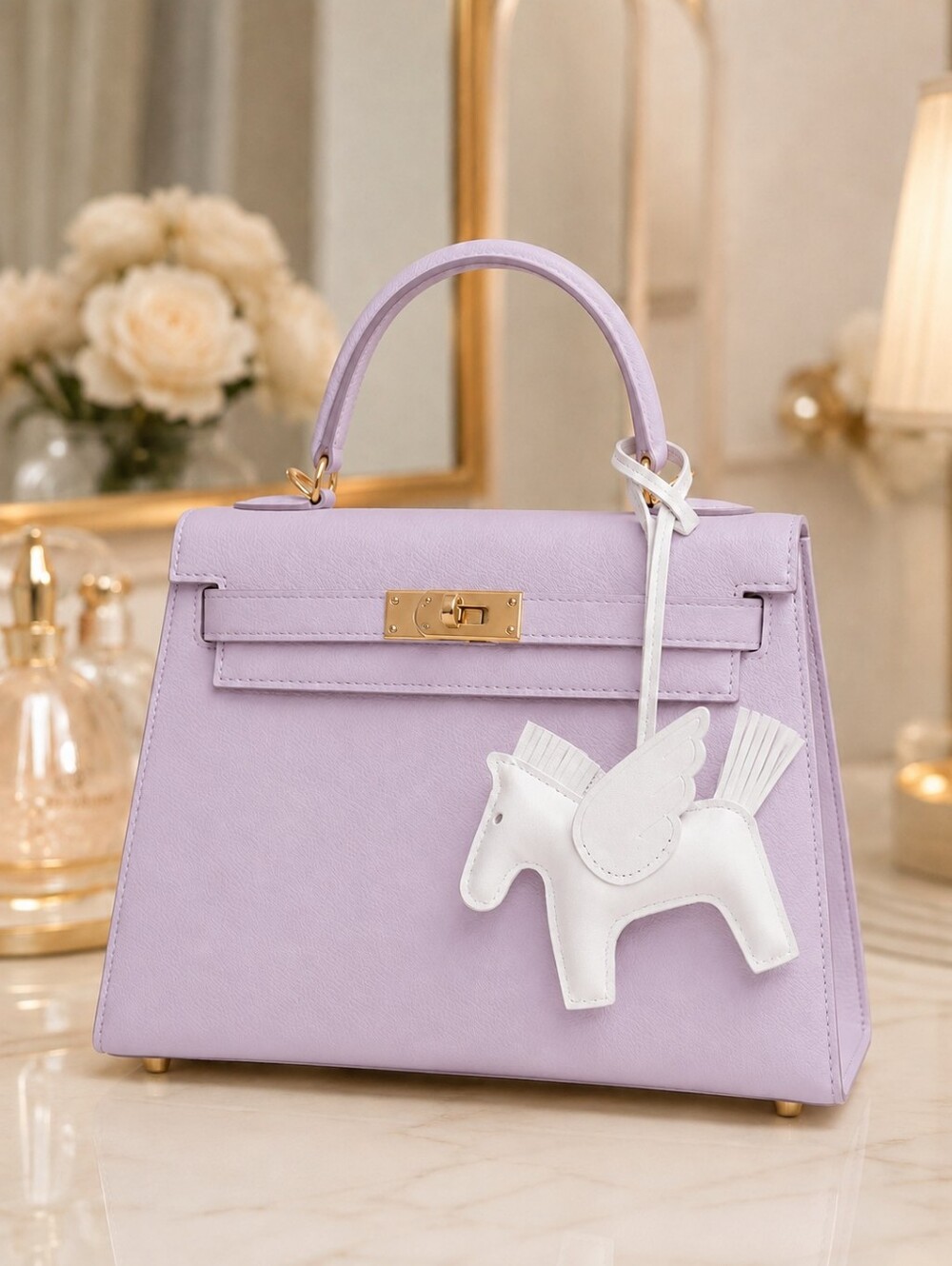 White Winged Horse Bag Charm - Picture 4 of 4